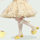 LBSFY  -  Heart-shaped High Heel Kawaii Lolita Gradient Color Pu Leather Lolita Sweet Girls Shoes Round Head Harajuku Tea Party Shoes